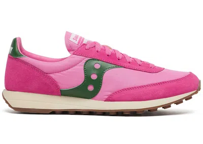 Pre-owned Saucony Men's  Trainer 80 Sneakers In Pink/forest