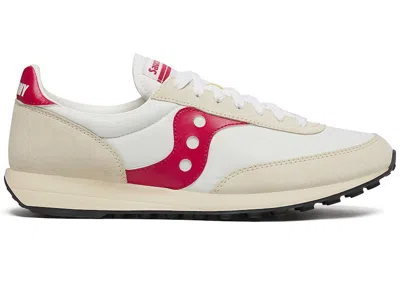 Pre-owned Saucony Men's  Trainer 80 Sneakers In White/red