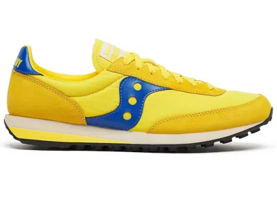 Pre-owned Saucony Men's  Trainer 80 Sneakers In Yellow/royal In Multi