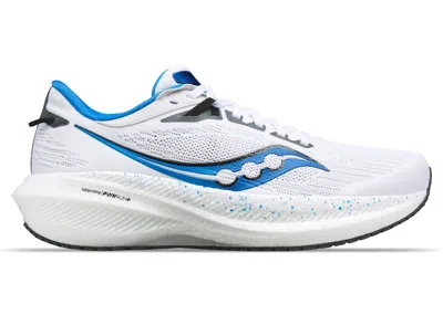 Pre-owned Saucony Men's  Triumph 21 Sneakers In White/cobalt Blue