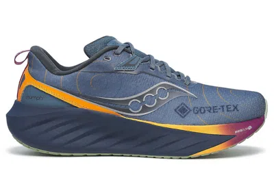 Pre-owned Saucony Men's  Triumph 22 Goretex Sneakers In Mirage/navy Blue
