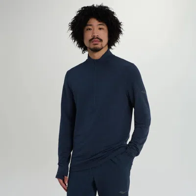 Saucony Men's  Triumph 3d 1/2 Zip Navyheather In Blue
