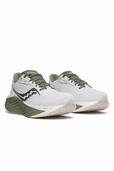 Saucony Men's Triumph Twenty Two Sneaker In White Olivine In Green