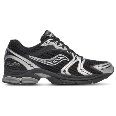 Saucony Progrid Triumph 4 Silver Panelled Sneakers In Black