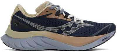 Saucony Navy Endorphin Speed 4 Sneakers In Navy/elm