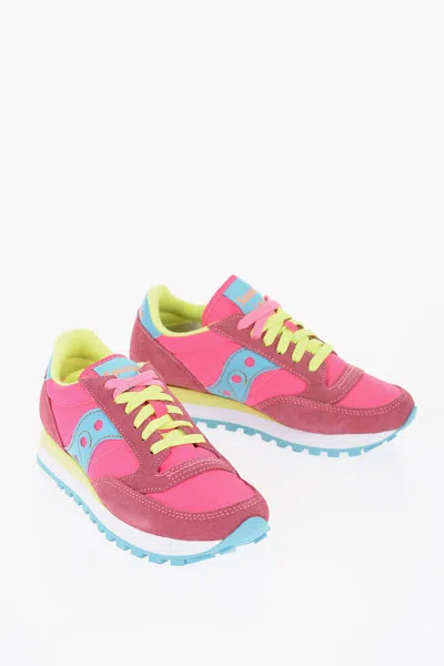Saucony Nylon And Suede Jazz Original Low Top Sneakers In Fuchsia