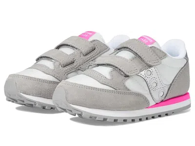 Saucony Originals Jazz Double Hook Loop (toddler/little Kid/big Kid) Kid's Shoes Grey/silver/pink : 2.5 Litt In Multi
