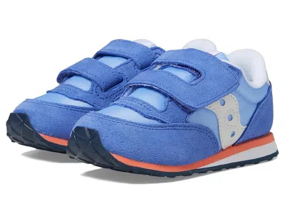 Saucony Originals Jazz Hook Loop Sneaker (toddler/little Kid) Kids Shoes Blue/coral : 12 Little Kid M, Suede In Animal Print