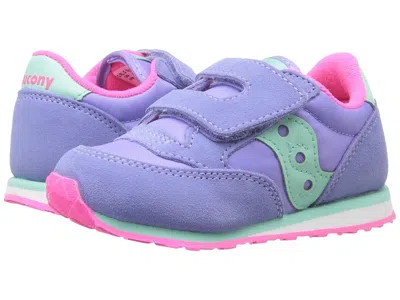 Saucony Originals Jazz Hook Loop Sneaker (toddler/little Kid) Kids Shoes Periwinkle : 5.5 Toddler M, Suede/t In Purple