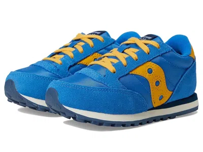 Saucony Originals Jazz Original (little Kid/big Kid) Kid's Shoes Grey/blue/yellow : 3.5 Big Kid M, Textile/l