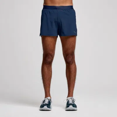 Saucony Outpace 2.5" Split Short In Blue