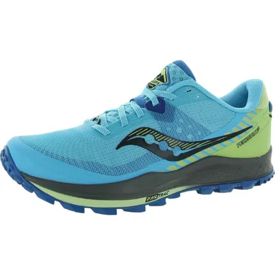 Saucony Peregrine 11 Womens Mesh Gym Running Shoes In Blue
