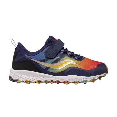 Pre-owned Saucony Peregrine 12 Shield A/c Big Kid 'blue Rainbow' | Kid's Size 11
