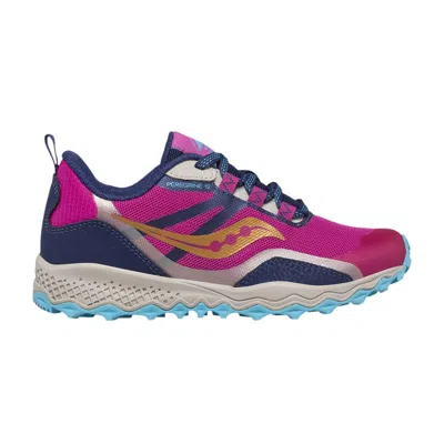 Pre-owned Saucony Peregrine 12 Shield Big Kid 'navy Turquoise Pink' | Blue | Kid's Size 5.5