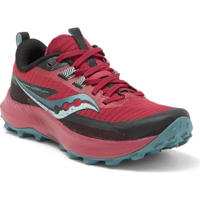 Saucony Peregrine 13 Running Shoe In Berry/mineral