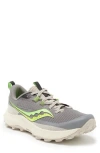 Saucony Peregrine 13 Running Shoe In Gravel/slime