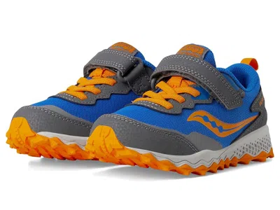 Saucony Peregrine Shield Kdz A/c Sneakers (little Kid/big Kid) Kid's Shoes Blue/orange : 7 Big Kid M, Leathe In Multi