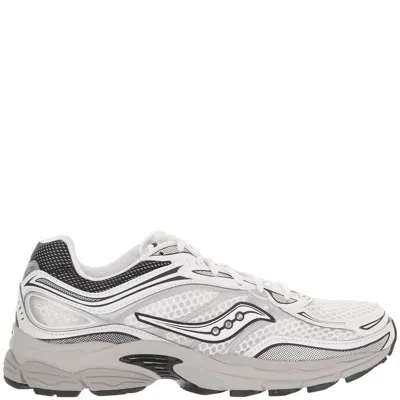 Saucony Pro Grid Omni 9 Grey Cushioned Mesh Athletic Sneakers In White