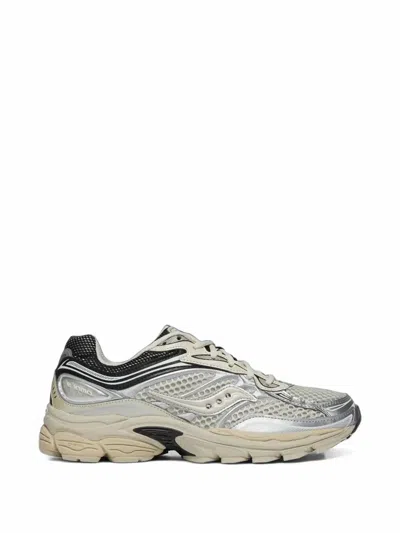 Saucony Progrid Omni 9 Metallic-finish Low-top Sneakers In Silver
