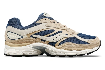 Pre-owned Saucony Progrid Omni 9 Premium Beige Navy Blue In Beige/blue