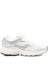 Saucony Technical Fabric And Leather Sneakers With Iconic Logo Accents In White