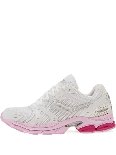 Saucony Progrid Triumph 4 Mesh-panelled Sneakers In White