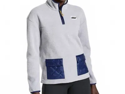 Saucony Rested Sherpa 1/4 Zip Pullover In Light Grey Heather In Multi