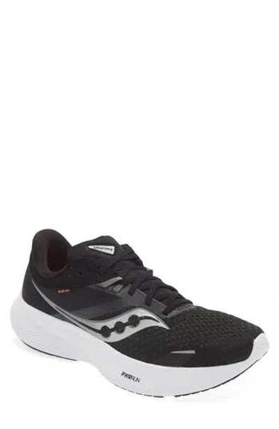Saucony Ride 16 Running Shoe In Black/whit