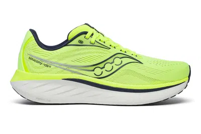 Pre-owned Saucony Ride 18 Citron Navy In Citron/navy