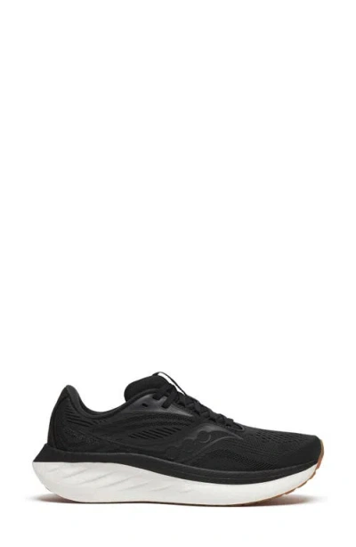 Saucony Ride 18 Running Shoe In Black/gum