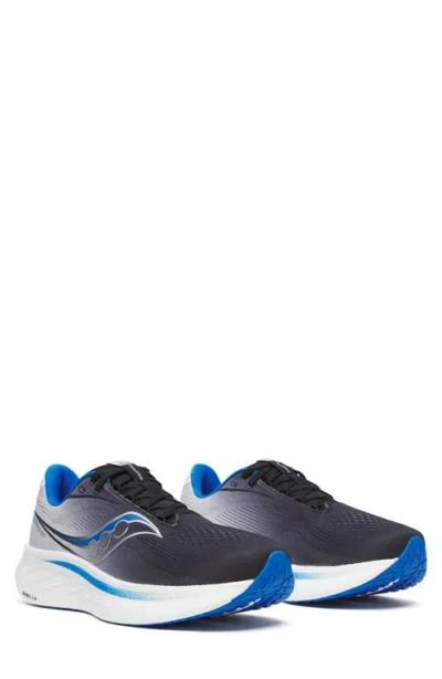 Saucony Ride 18 Running Shoe In Black/skydiver