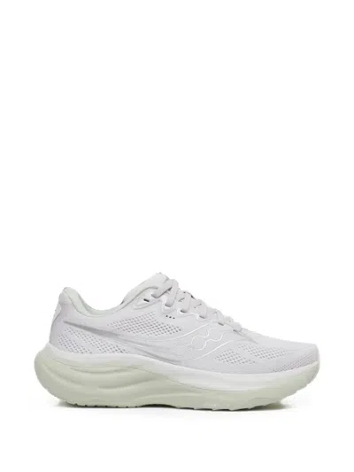 Saucony Breathable White Running Shoes With Cushioned Midsole