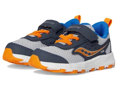 Saucony Ride Jr (toddler/little Kid) Kids Shoes Navy/grey/peel : 11 Little Kid W, Leather