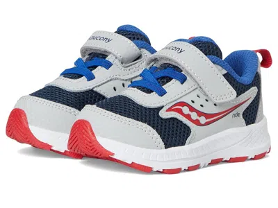 Saucony Ride Jr (toddler/little Kid) Kids Shoes Navy/grey/red : 7 Toddler M, Leather In Multi