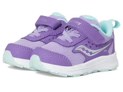 Saucony Ride Jr (toddler/little Kid) Kids Shoes Purple/turq : 7 Toddler W, Leather In Animal Print