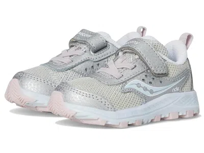 Saucony Ride Jr (toddler/little Kid) Kids Shoes Silver/pink : 12 Little Kid W, Leather In Multi