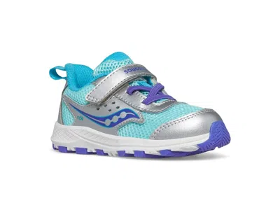 Saucony Ride Jr (toddler/little Kid) Kids Shoes Silver/turq : 5 Toddler M, Leather