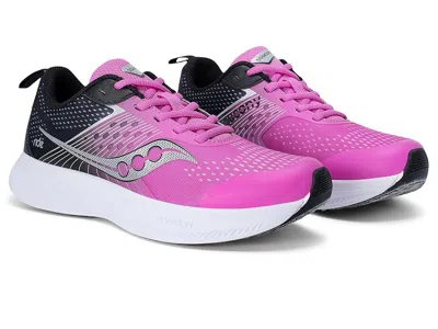 Saucony Ride Kdz (little Kid/big Kid) Kids Shoes Fuchsia/black : 3 Little Kid M, Textile