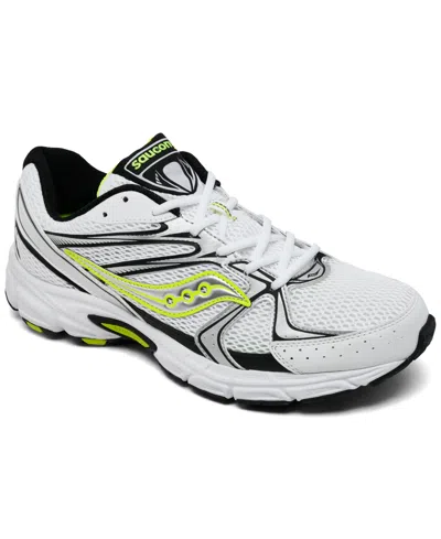 Saucony Ride Millennium Casual Sneakers From Finish Line In White,silver,yellow