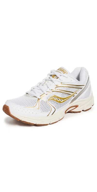 Saucony Bicolor Leather Athletic Sneakers In White