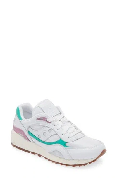 Saucony Shadow 6000 Running Shoe In White/aqua