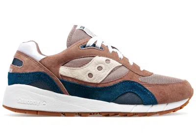 Pre-owned Saucony Shadow 6000 Sneakers In Grey/navy Blue/brown
