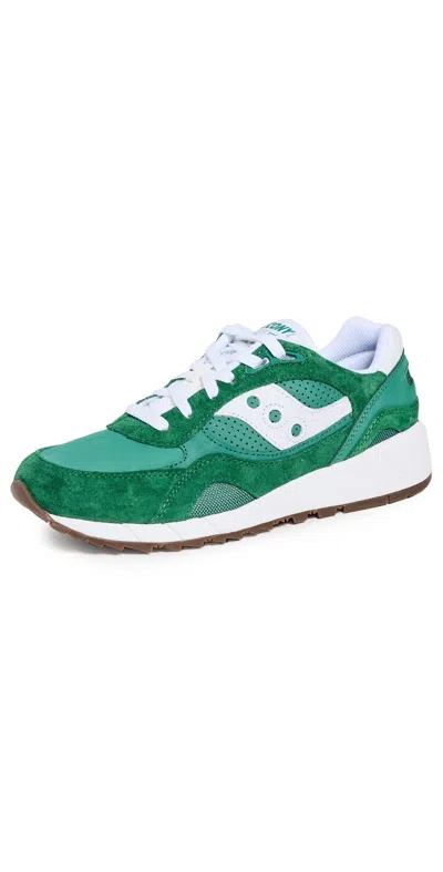 Saucony Shadow 6000 Unisex Sneakers Green/white In Green & White