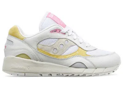 Pre-owned Saucony Shadow 6000 (women's) Sneakers In White/yellow/pink