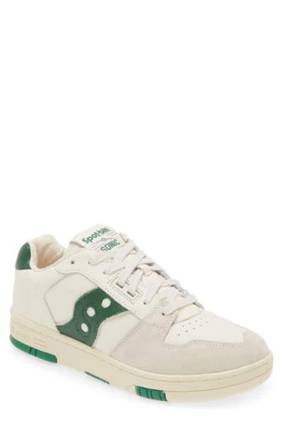 Saucony Sonic Low Sneaker In Beige/ Green