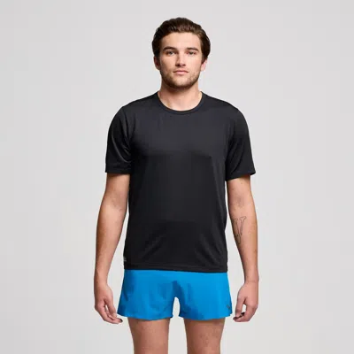 Saucony Stopwatch Short Sleeve In Black