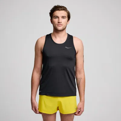 Saucony Stopwatch Singlet In Black