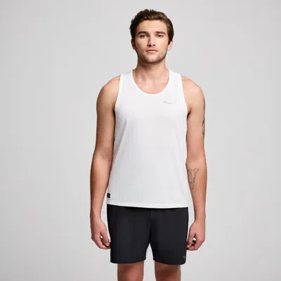 Saucony Stopwatch Singlet In White