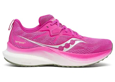 Pre-owned Saucony Tempus 2 (women's) Sneakers In Fuchsia/olivine