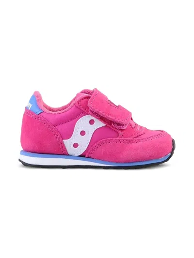 Saucony Kids' Touch-strap Suede Sneakers In Pink